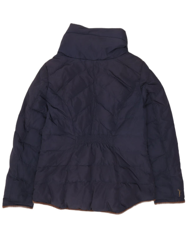 JOULES giacca imbottita da donna UK 14 grande poliestere blu navy
