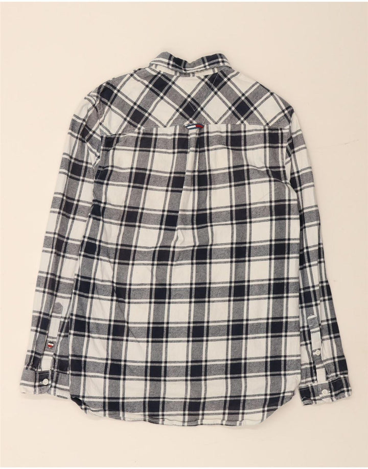 TOMMY HILFIGER Camicia da uomo in flanella vestibilità regolare piccola in cotone a quadri blu navy