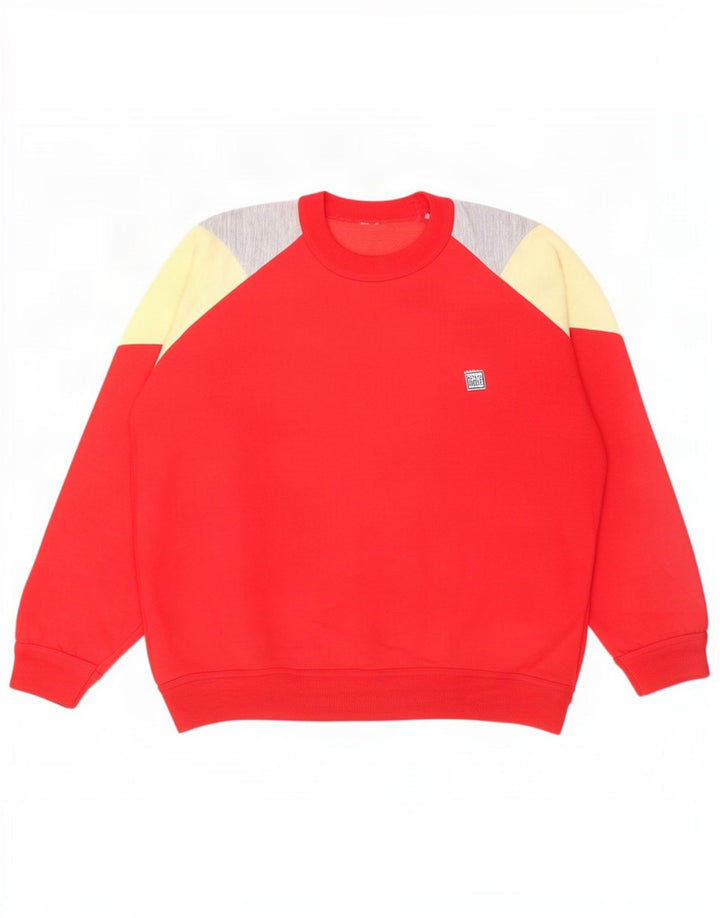 Felpa da uomo vintage maglione grande color rosso