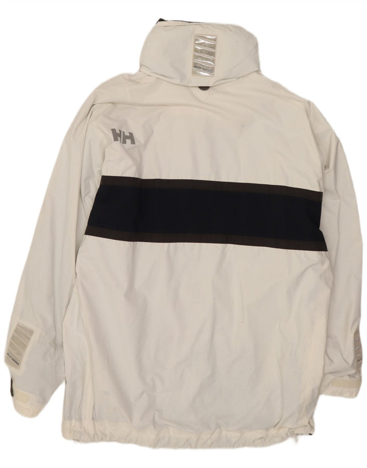 Giacca antipioggia con cappuccio da uomo Helly Hansen UK 40 Large White Colourblock