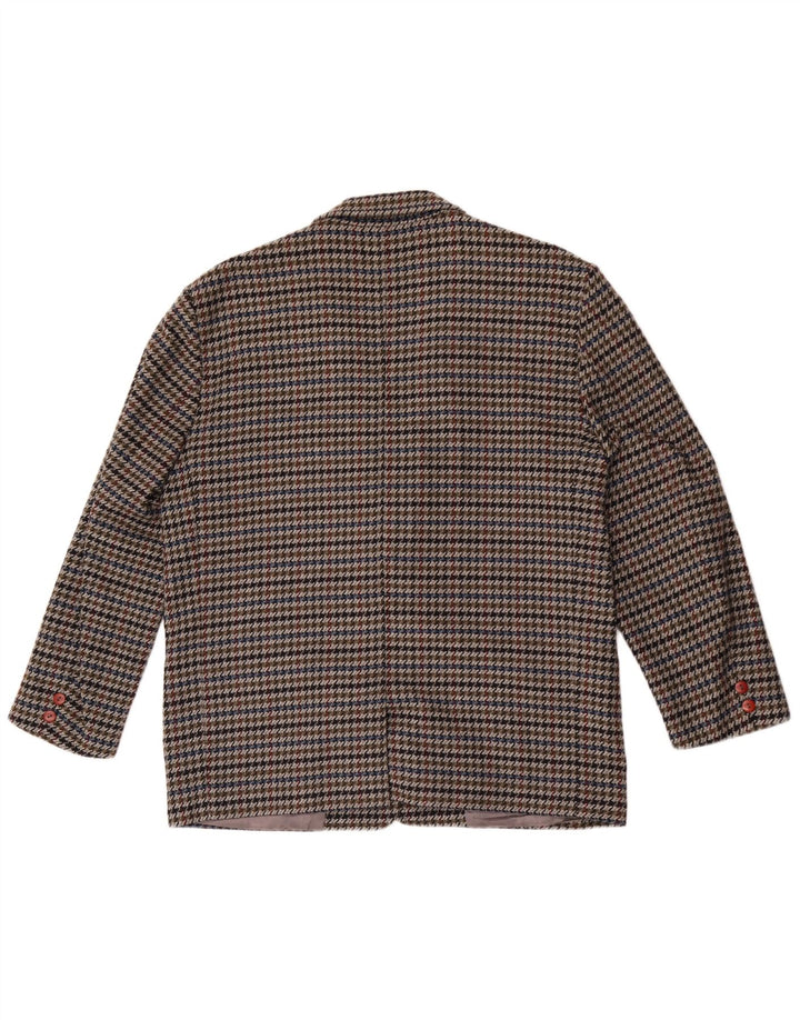 Giacca blazer vintage da donna a 2 bottoni IT 48 XL pied de poule multicolore