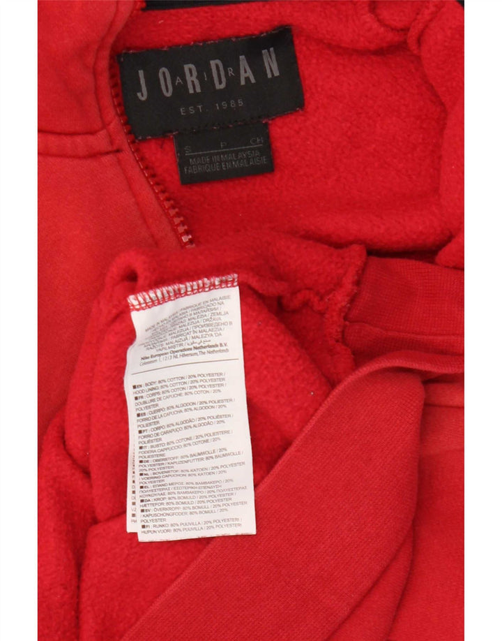 Felpa con cappuccio e zip Jordan da uomo piccola in cotone rosso