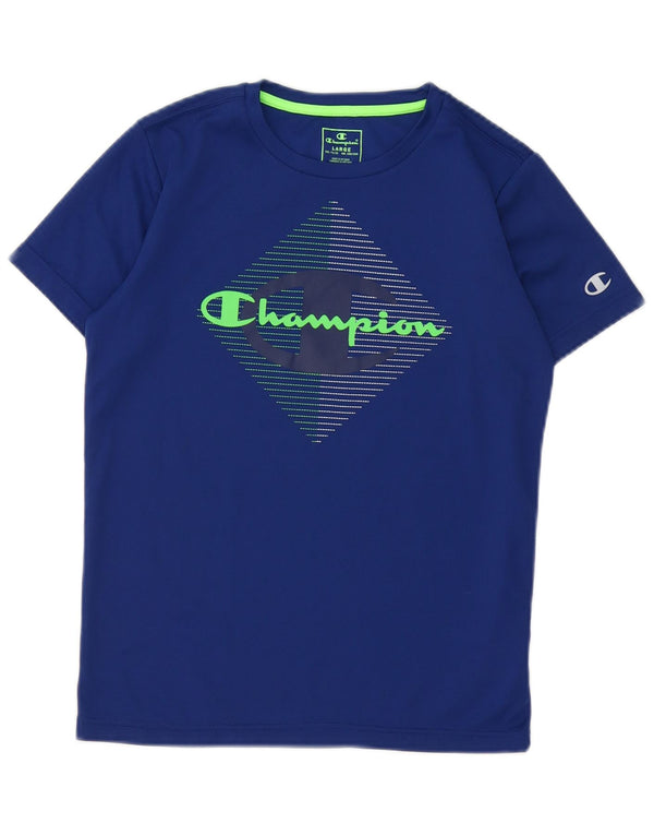 T-shirt grafica Champion da bambino, 11-12 anni, grande, in poliestere blu