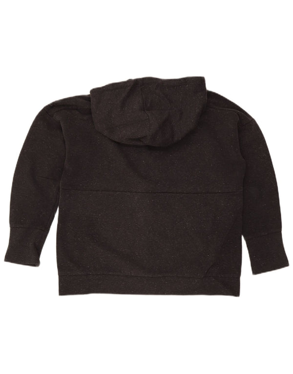 Felpa con cappuccio con zip grafica Adidas da donna UK 12/14 Grigio medio chiazzato