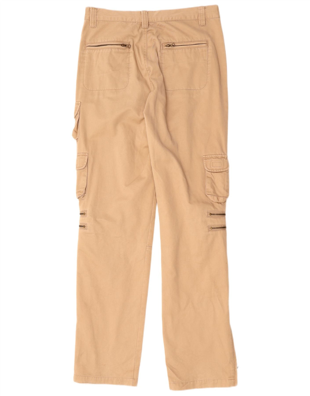 Pantaloni cargo dritti da uomo VINTAGE IT 50 Large W34 L35 Cotone Beige