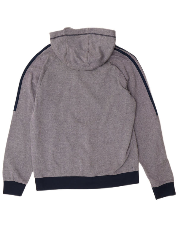 Felpa con cappuccio da uomo Adidas con cappuccio e zip, piccola, in cotone color block blu navy