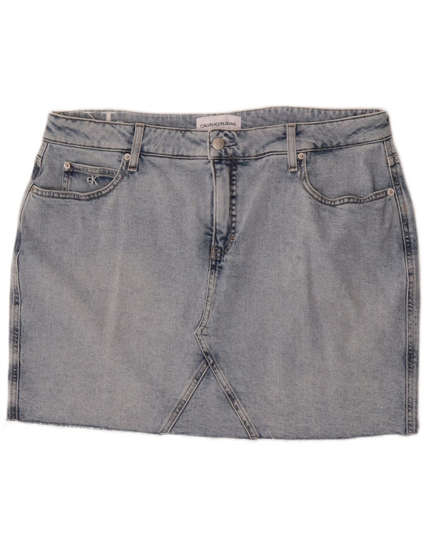 Mini gonna di jeans da donna Calvin Klein W36 L17 Blu