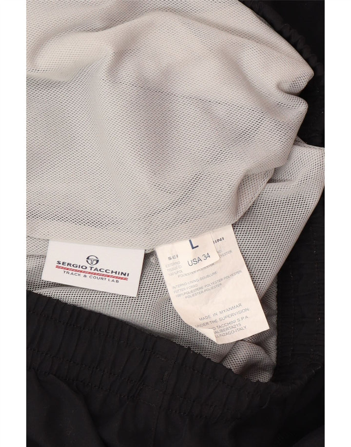 SERGIO TACCHINI Pantaloni da tuta da uomo grandi W34 L31 poliestere nero
