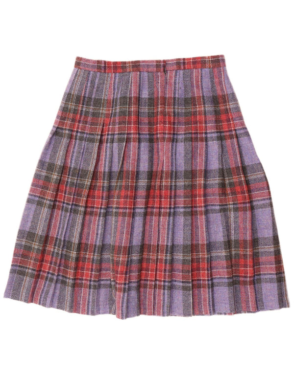 Gonna a pieghe a coltello da donna Dunedin UK 20 2XL W34 Lana nuova scozzese viola