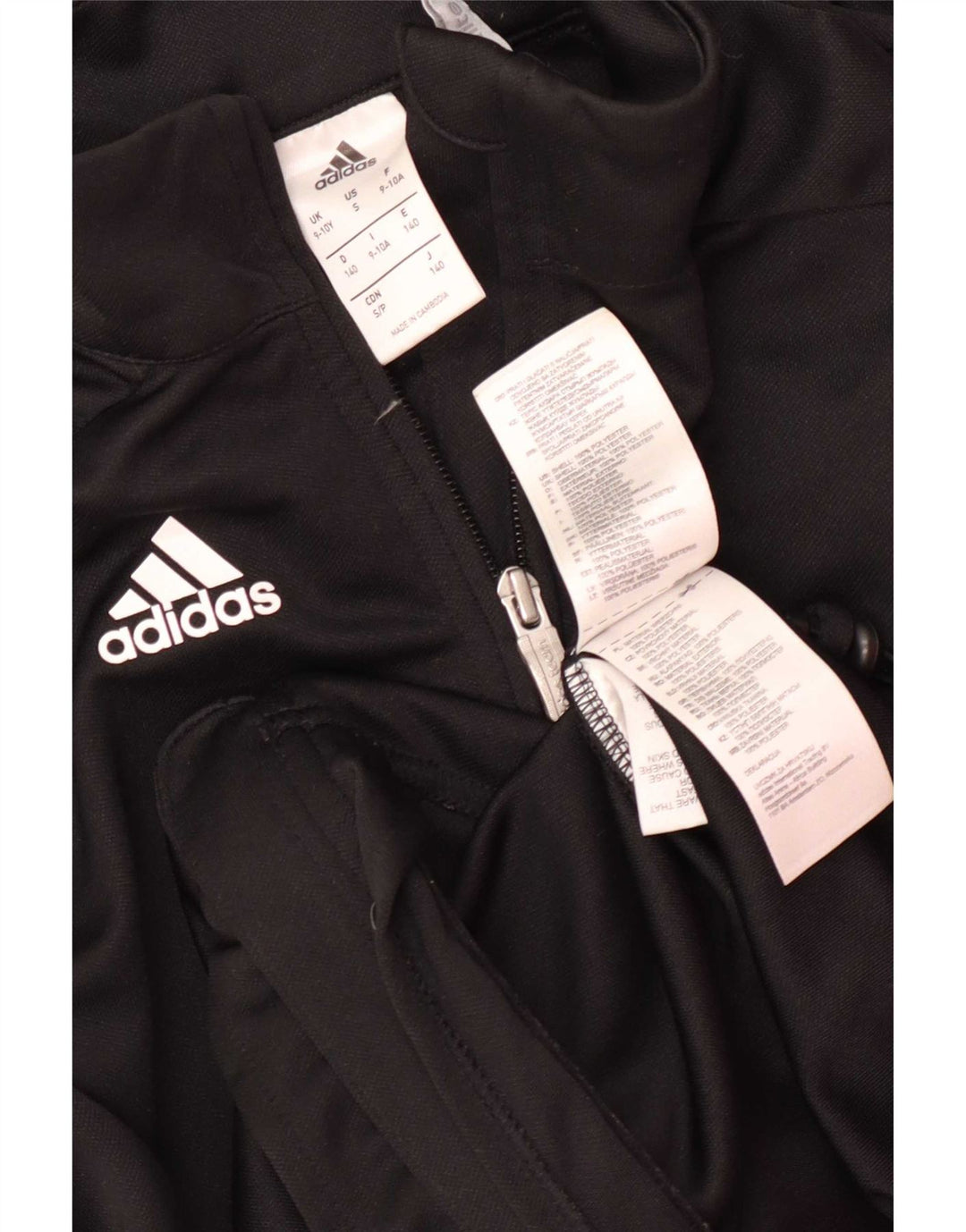 Giacca superiore della tuta Adidas Climalite da ragazzo 9-10 anni in poliestere nero