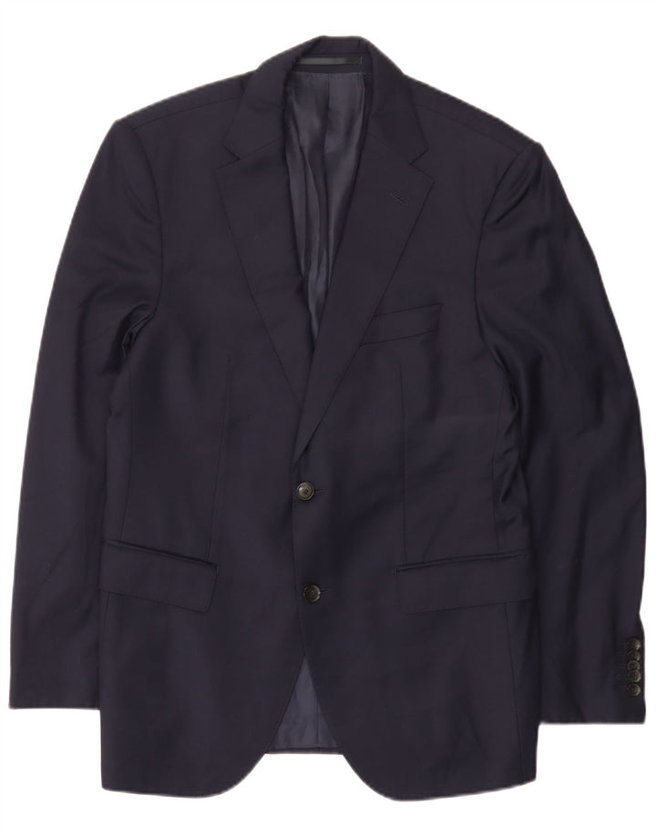 Giacca blazer da uomo su misura a 2 bottoni Hugo Boss UK 36 piccola blu navy