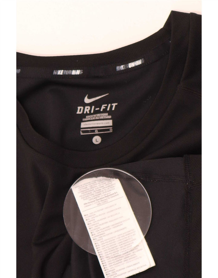 T-shirt Nike Dri Fit da uomo, grande, in poliestere nero