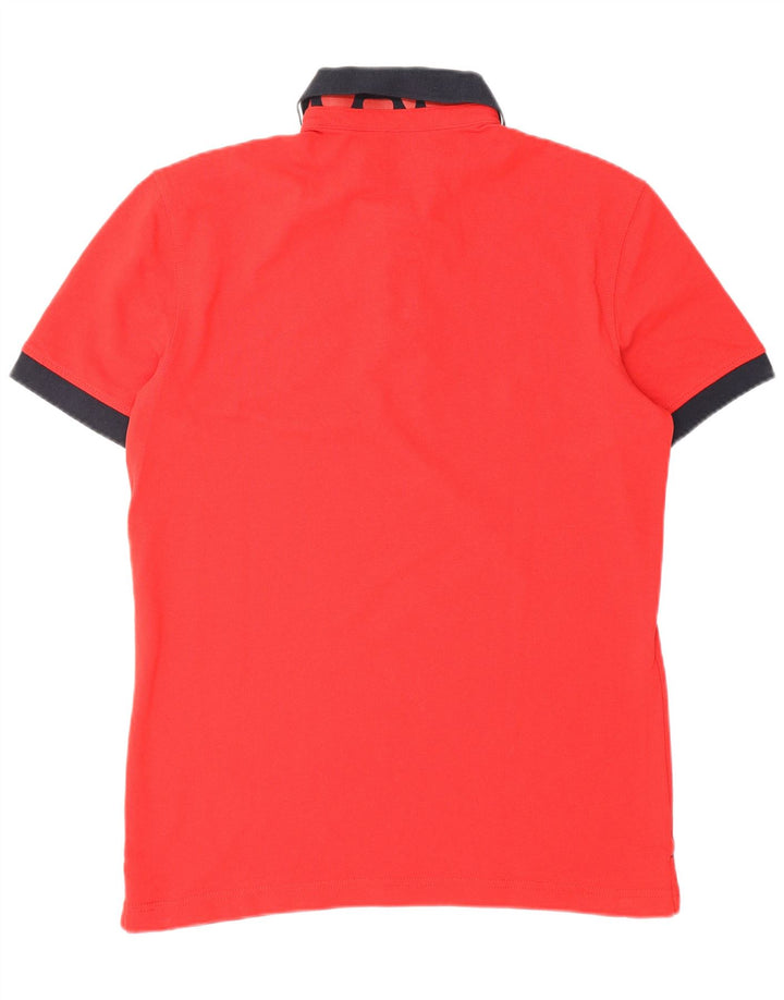 NAPAPIJRI Mens Graphic Polo Shirt Medium Red Colourblock