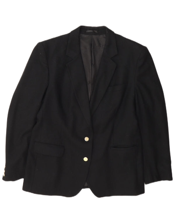 Giacca blazer da donna a 2 bottoni vestibilità regolare Burberrys UK 14 lana nera media