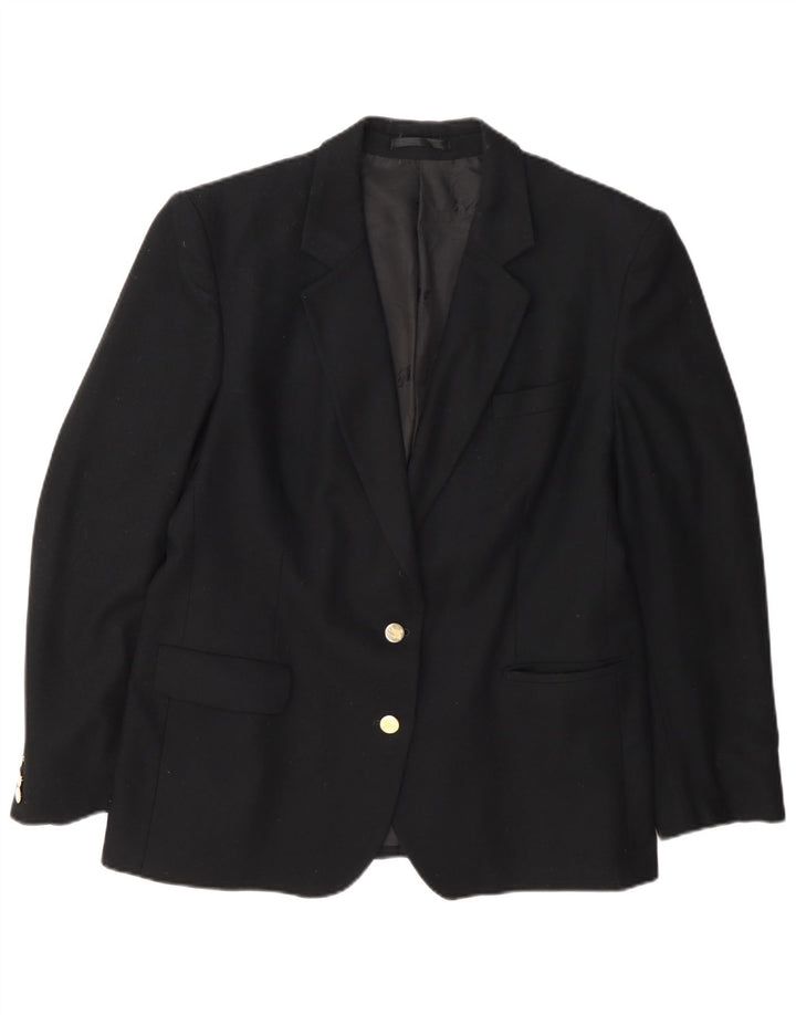 Giacca blazer da donna a 2 bottoni vestibilità regolare Burberrys UK 14 lana nera media