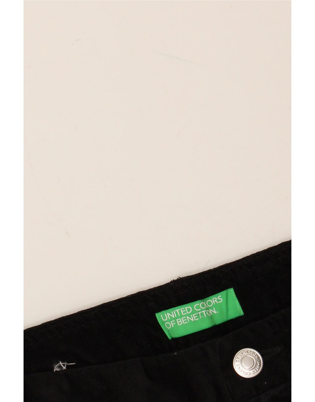 Pantaloni dritti in velluto a coste da donna BENETTON W30 L27 neri classici