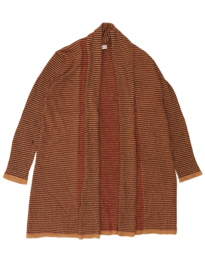 Maglione cardigan aperto da donna Zara UK 16 grandi strisce marroni