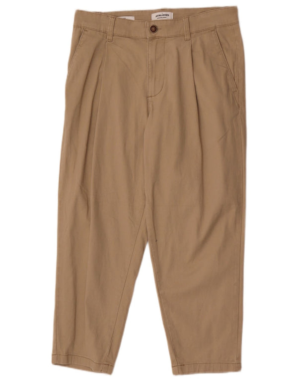 Pantaloni corti affusolati da uomo Jack & Jones W30 L24 cotone beige