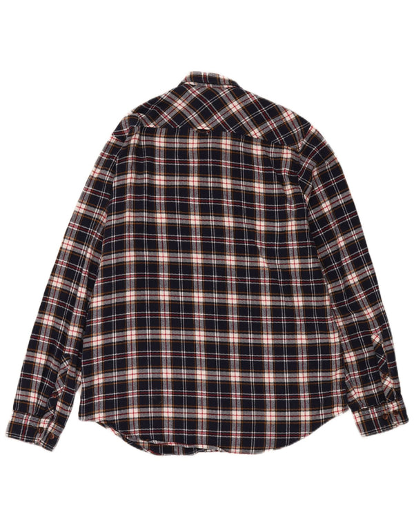 Camicia da uomo in flanella vestibilità regolare Superdry XL in cotone a quadri blu navy