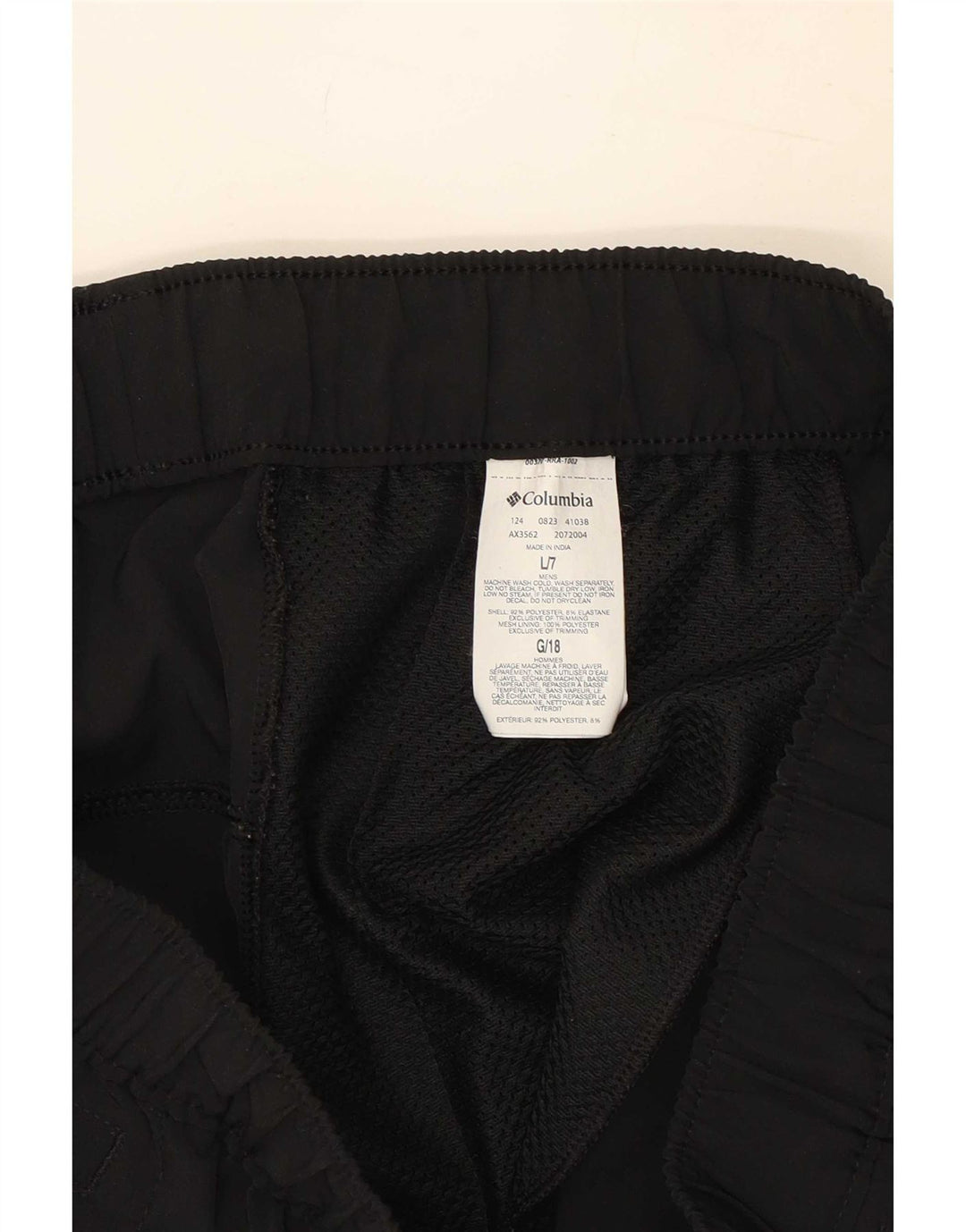 Pantaloncini sportivi Columbia da uomo grandi in poliestere nero