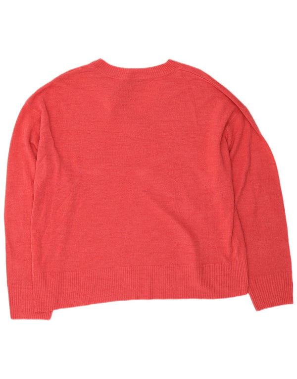 Maglione con scollo a V da donna Marks & Spencer UK 22 3XL Acrilico rosa