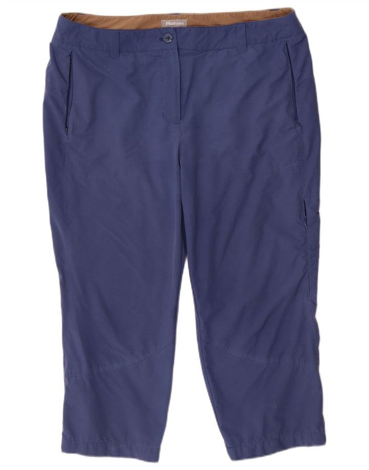 Pantaloni Capri Cargo da donna Rohan UK 14 Large W36 L22 Blu Poliammide