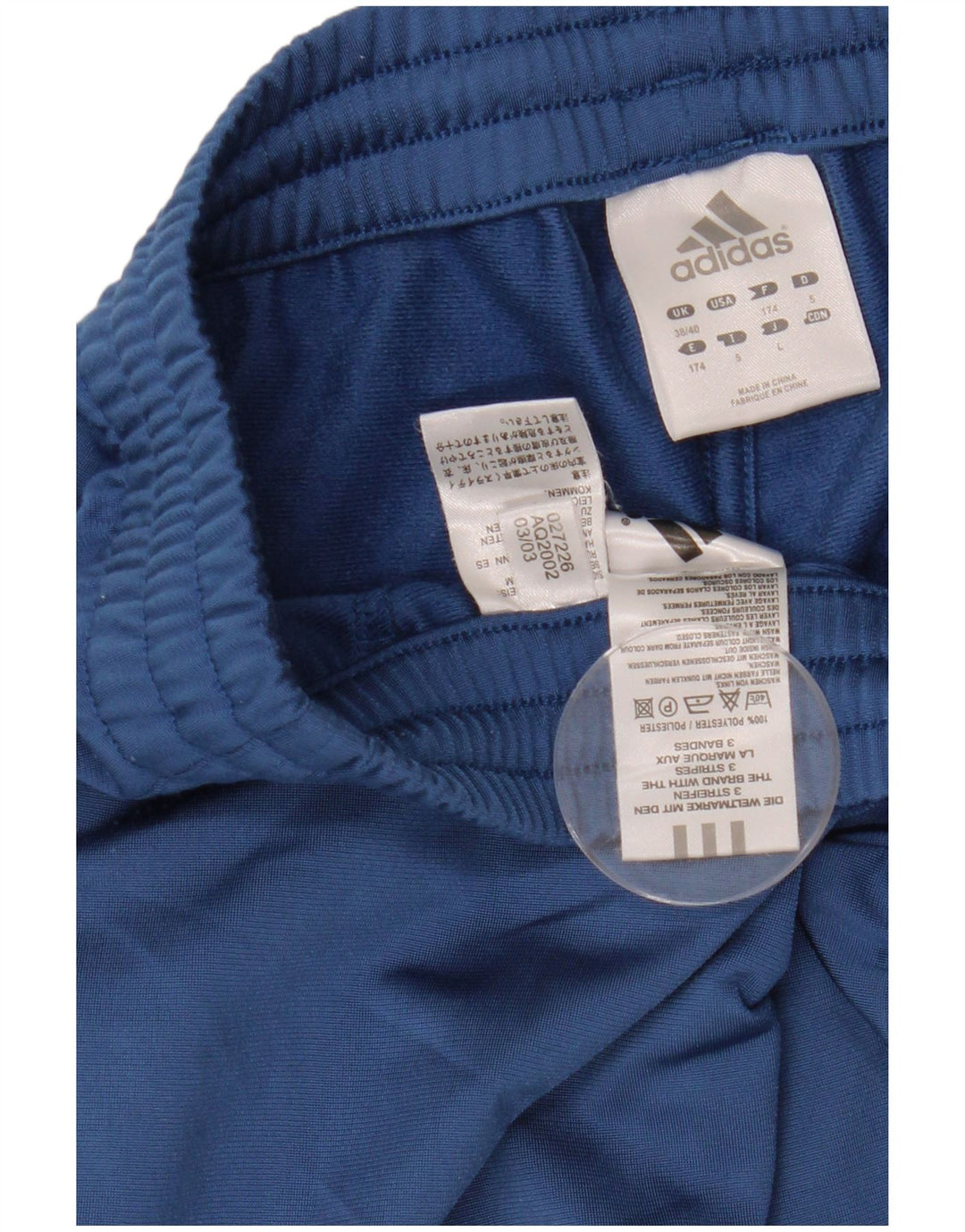 Pantaloni da tuta da uomo Adidas in poliestere blu medio