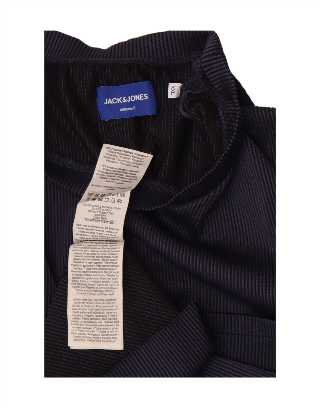 T-shirt da uomo Jack & Jones Top 2XL poliestere a righe blu navy