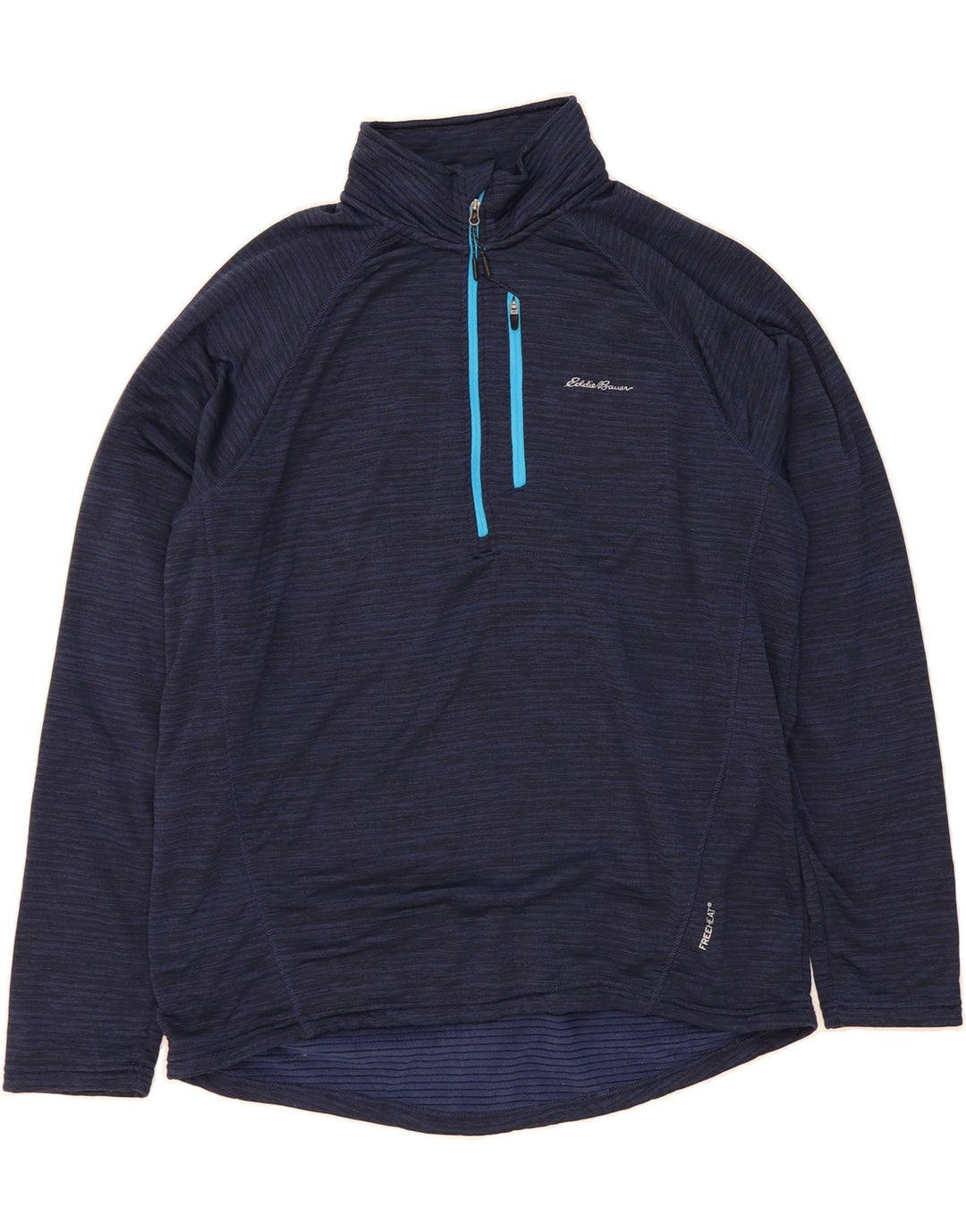 EDDIE BAUER Mens Zip Neck Pullover Tracksuit Top Large Navy Blue Striped Vintage Eddie Bauer and Second-Hand Eddie Bauer from Messina Hembry 