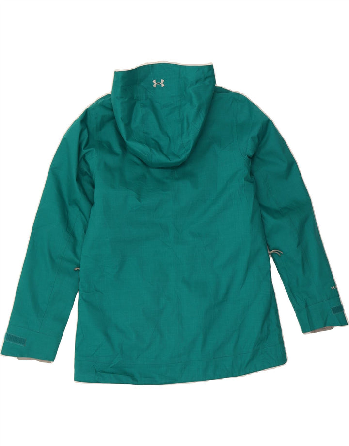 UNDER ARMOUR Womens Hooded Windbreaker Jacket UK 14 Medium Turquoise Vintage Under Armour and Second-Hand Under Armour from Messina Hembry 