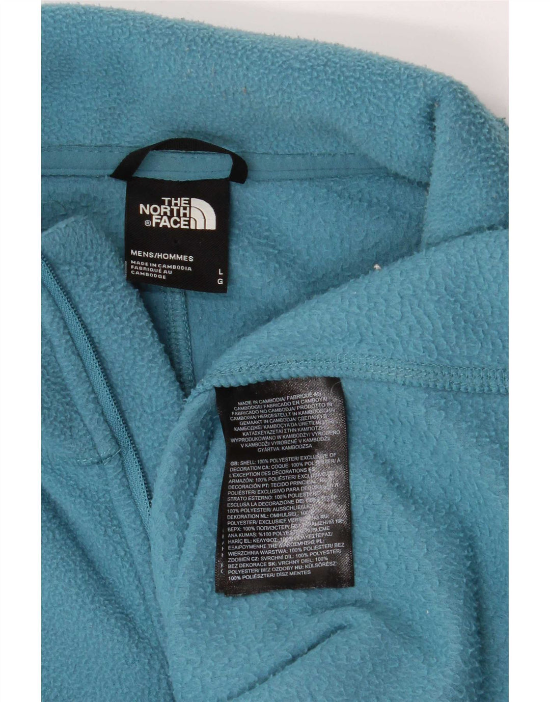 Maglione in pile da uomo The North Face con zip e collo, grande, in poliestere blu