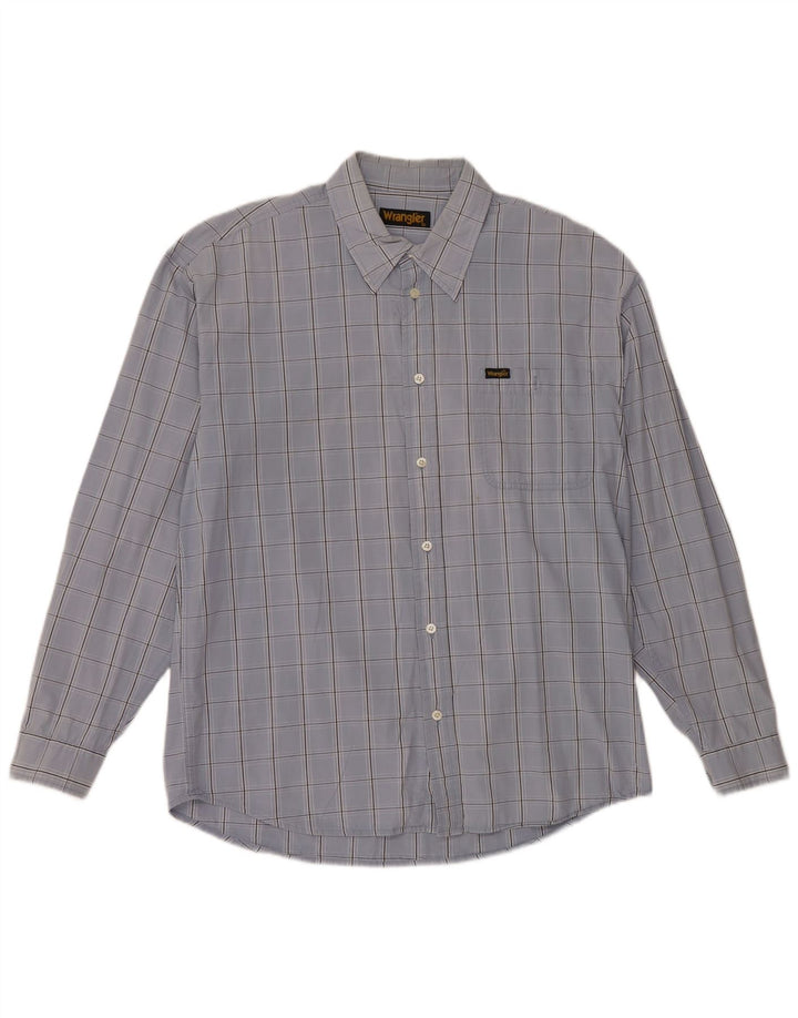 WRANGLER Mens Shirt XL Blue Check Cotton