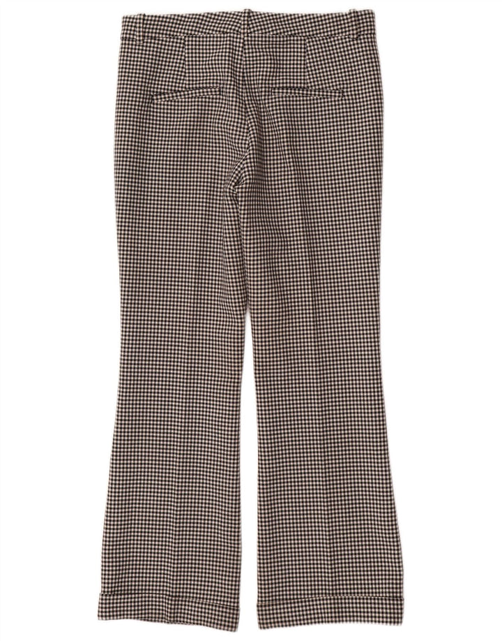 Pantaloni chino bootcut da donna Zara medi W28 L29 poliestere a quadretti neri