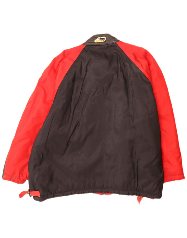 Giubbotto bomber vintage da uomo UK 42 XL rosso color block in poliammide