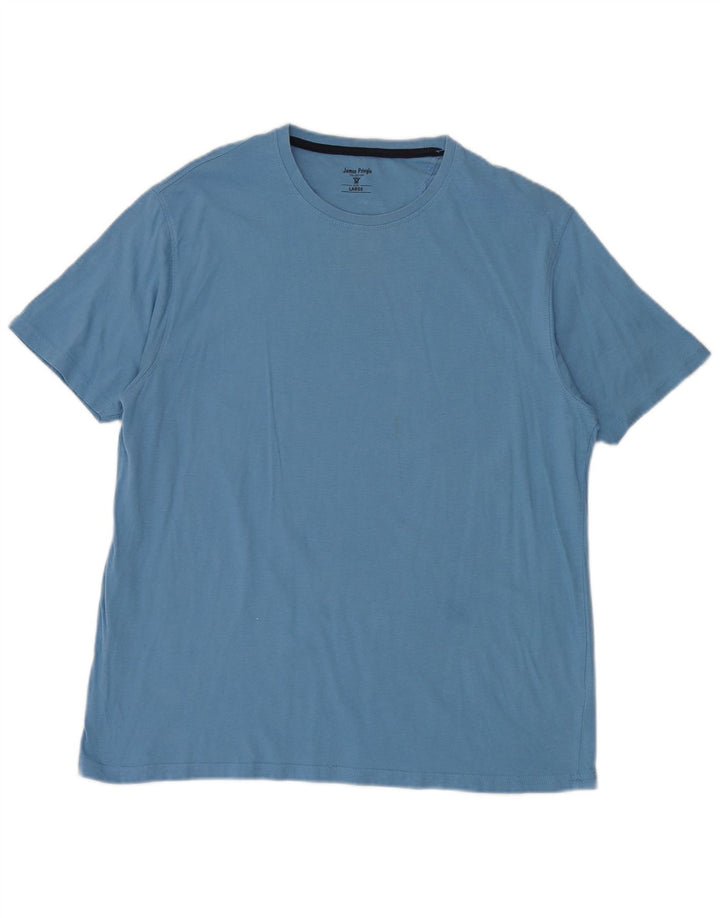 T-shirt da uomo James Pringle Top grande in cotone blu