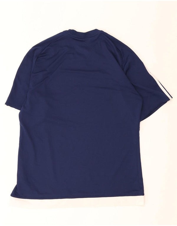 T-shirt Adidas Climalite da uomo Top medio in poliestere color block blu navy