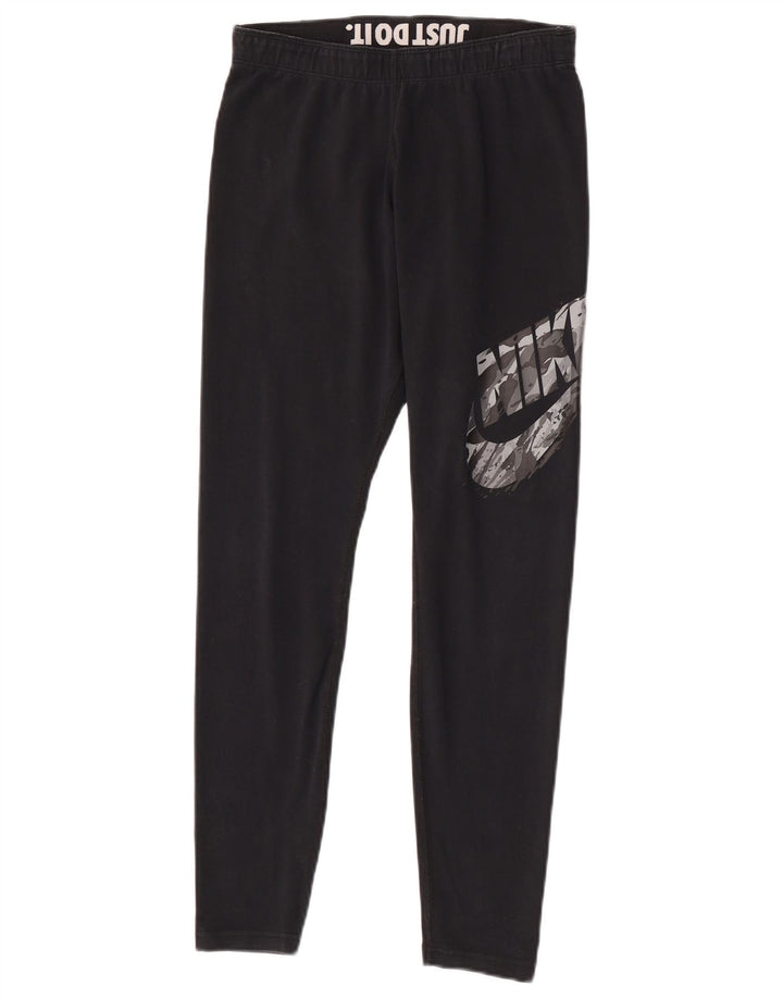Leggings grafici da donna Nike UK 14 cotone medio nero
