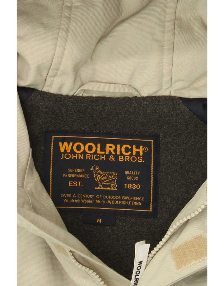 Giacca anorak con cappuccio da uomo Woolrich UK 38 Medium Khaki Colourblock