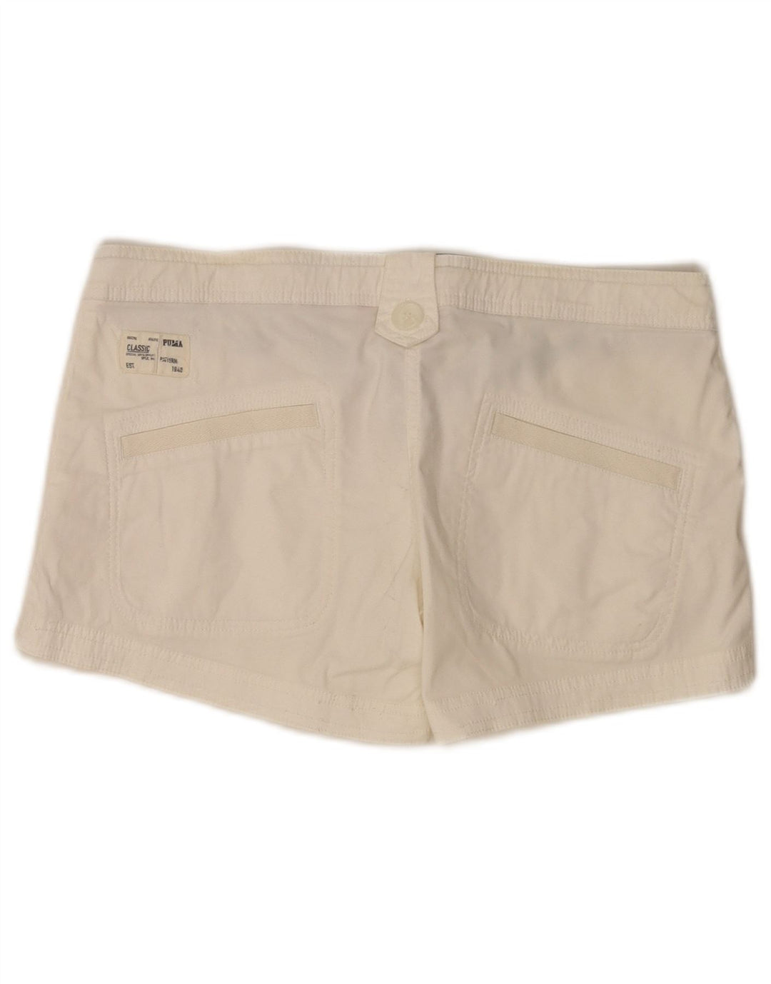 Pantaloncini chino da donna Puma UK 10 piccoli W30 cotone bianco