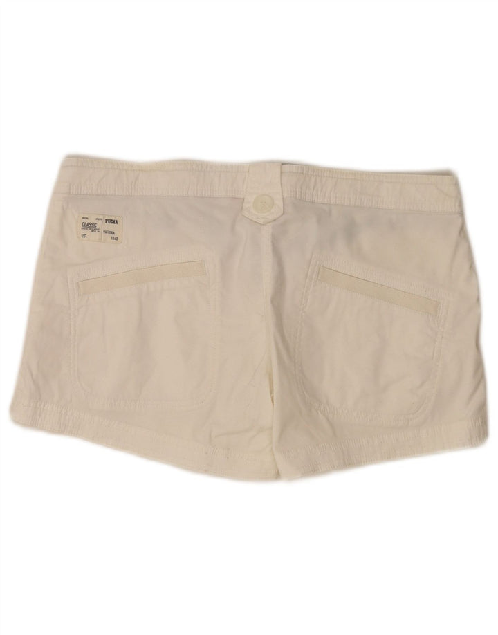 Pantaloncini chino da donna Puma UK 10 piccoli W30 cotone bianco