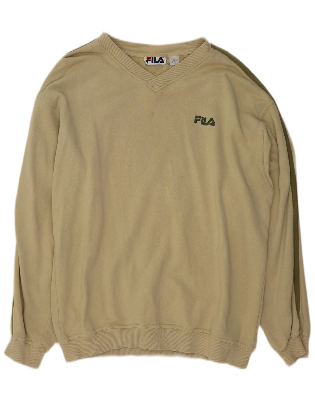 FILA Mens Sweatshirt Jumper Large Beige Cotton