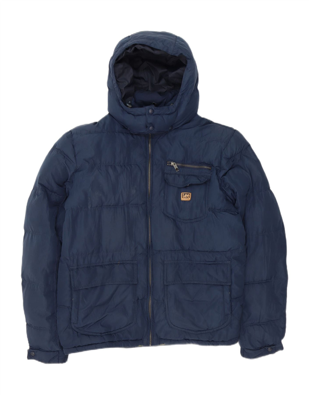 Giacca imbottita con cappuccio da uomo Lee UK 44 XL poliestere blu navy