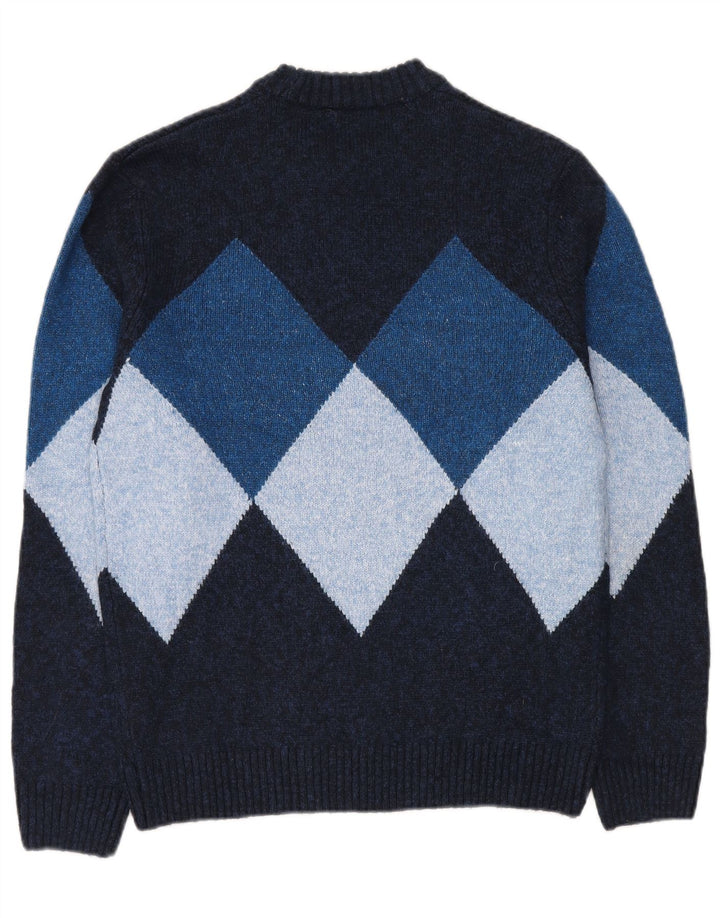 C&A Maglione da uomo girocollo piccolo maglione blu navy a rombi/diamante