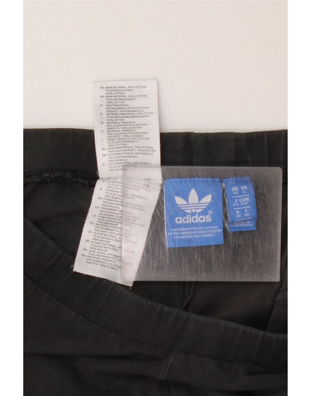 Leggings grafici da donna ADIDAS UK 10 piccoli in cotone nero