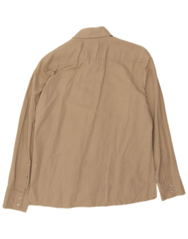 Camicia da uomo Rifle in lino beige medio