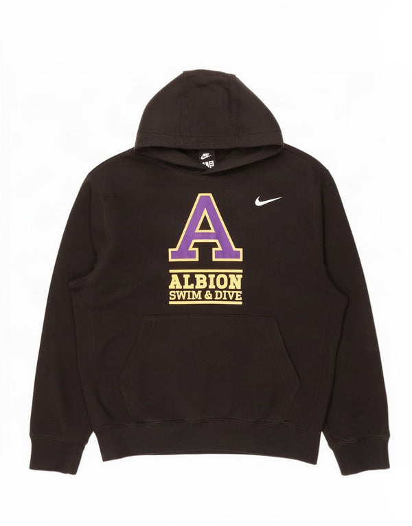 Felpa con cappuccio grafica Nike da uomo piccola in cotone nero