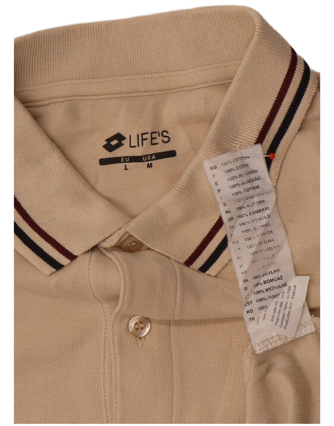 Polo da uomo Lotto Large in cotone beige