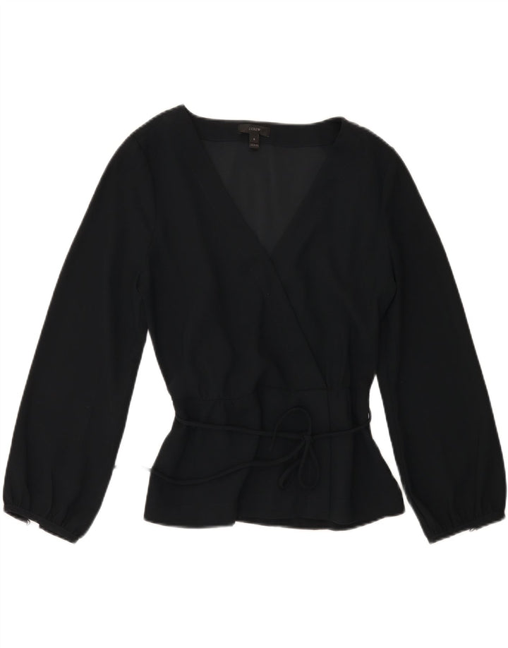 J. CREW Womens Long Sleeve Blouse Top US 6 Medium Black Polyester Vintage J. Crew and Second-Hand J. Crew from Messina Hembry 