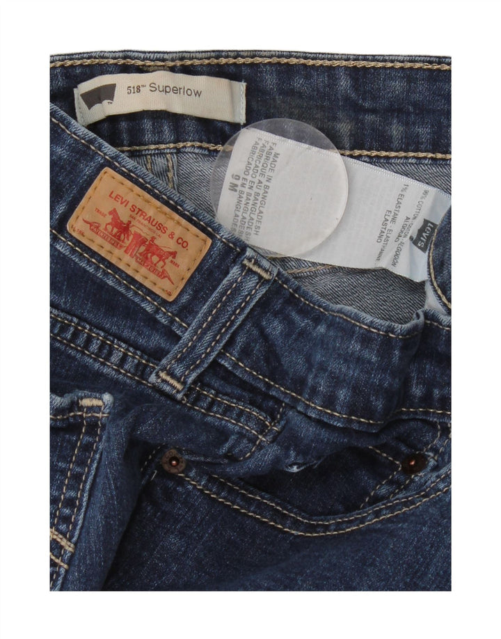 Levi's Donna 518 Jeans Bootcut Super Low US 9 Medio W30 L31 Cotone Blu