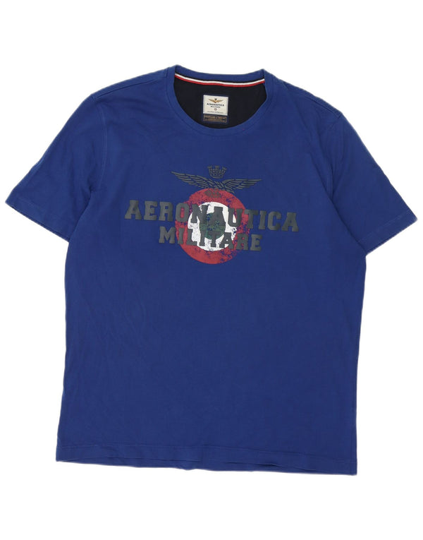 T-shirt grafica da uomo Aeronautica Militare 2XL Blu